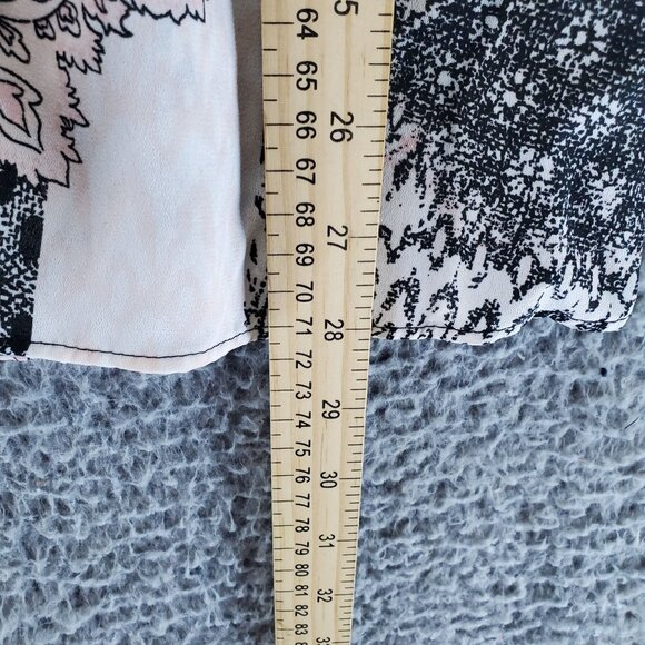 Cato Top Womens Large Multicolor Boho Floral Long Sleeve V-Neck Adjustable Waist - Picture 6 of 9